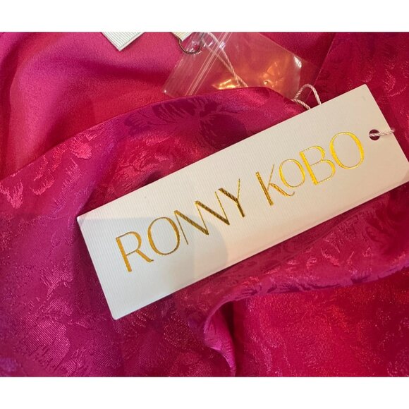 Ronny Kobo Nadia One Shoulder Mini Dress Pink Womens Size Medium - Picture 7 of 8